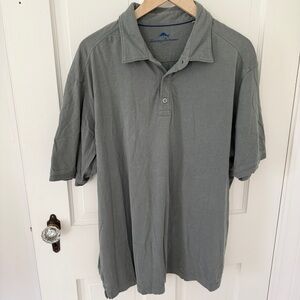 Tommy Bahama Pima Cotton Modal Golf Marlin Logo Polo Shirt Dark Gray Size XL